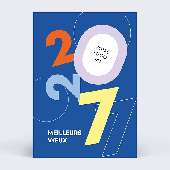 Carte de vœux entreprise Chiffre basculé