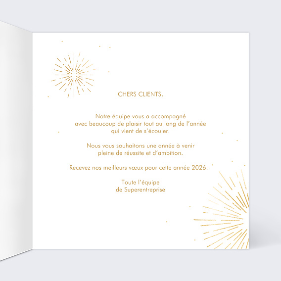 Carte de vœux entreprise Voeux festifs Intérieur Droit