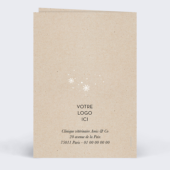 Carte de vœux entreprise Animaux vétérinaire Verso