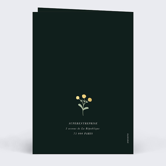 Carte de vœux entreprise Cadre Floral Élégant Verso