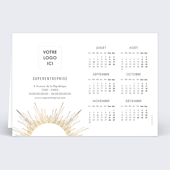Carte de vœux entreprise Calendrier Connexions Verso