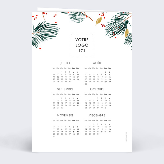 Carte de vœux entreprise Calendrier Sylvestre Verso