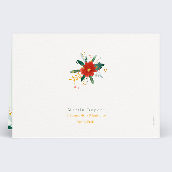 Carte de vœux entreprise Lunettes en Fleur Verso
