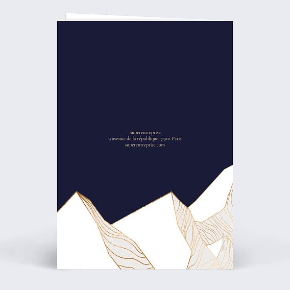 Carte de vœux entreprise Montagnes d'or Verso