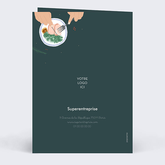 Carte de vœux entreprise Repas Verso