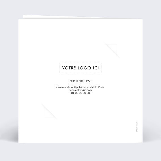 Carte de vœux entreprise Organique avec chocolat Verso