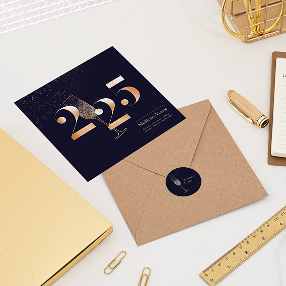 Carte de vœux entreprise Année champagne Après 4