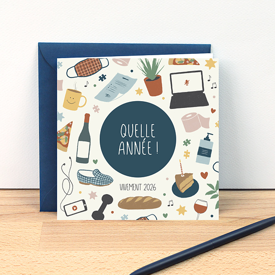 Carte de vœux entreprise Quelle Année ! Après 4