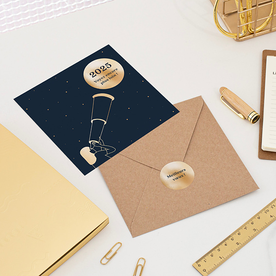 Carte de vœux entreprise Voir loin Après 4