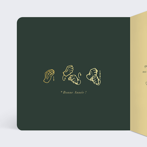 Carte de vœux entreprise Langue des Signes Intérieur Gauche