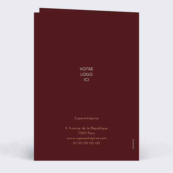 Carte de vœux entreprise Bandeau Branchage Verso