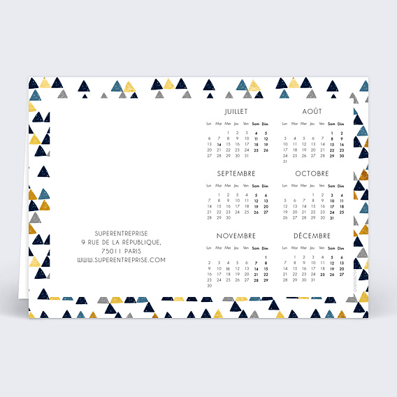 Carte de Voeux Entreprise Calendrier Petits Triangles