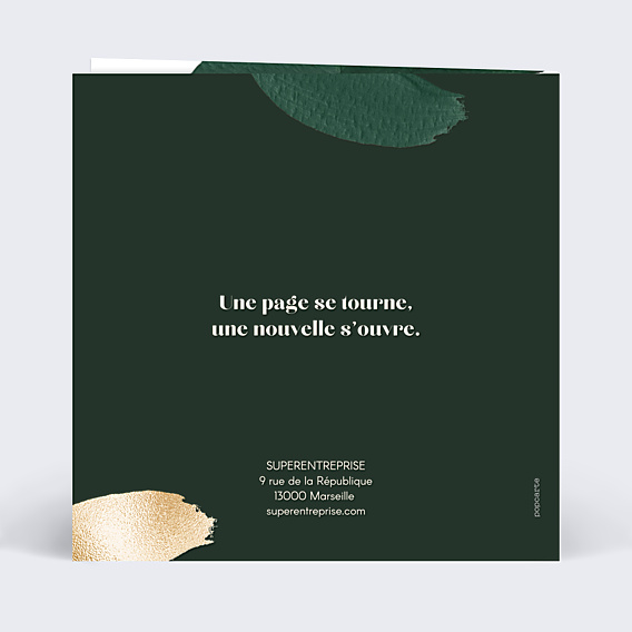 Carte de Voeux Entreprise Coup de pinceau vert