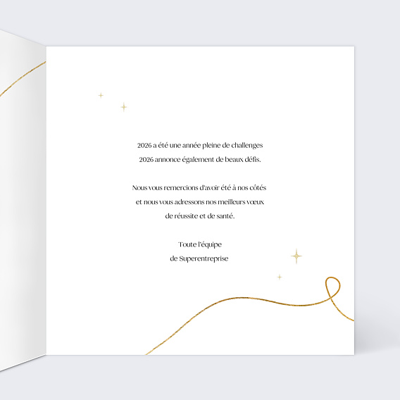 Carte de vœux entreprise Boule de Noël Logo Intérieur Droit