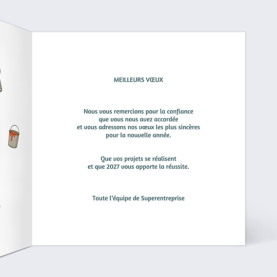 Carte de Voeux Entreprise Équipe du bâtiment