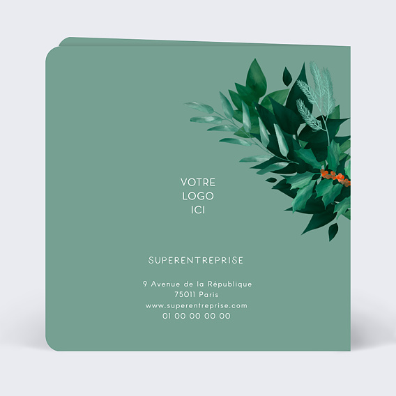 Carte de vœux entreprise Végétaux traditionnels Verso