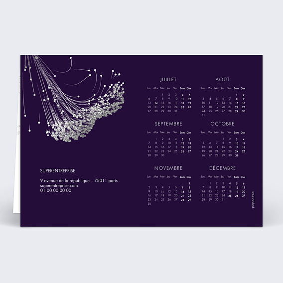 Carte de vœux entreprise Calendrier organique Verso