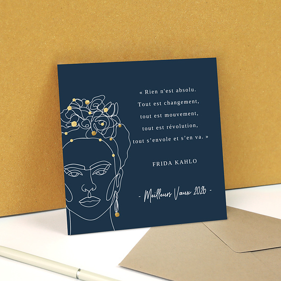 Carte de vœux entreprise Citation Frida Kahlo Après 2