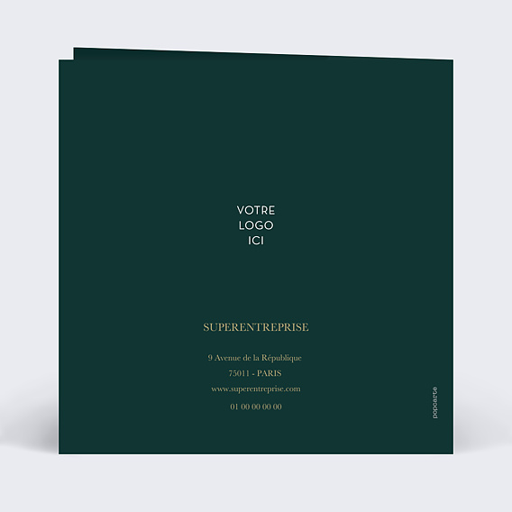 Carte de vœux entreprise Couronne Fine Verso