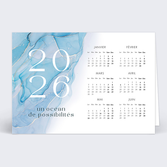 Carte de Voeux Entreprise Océan Calendrier
