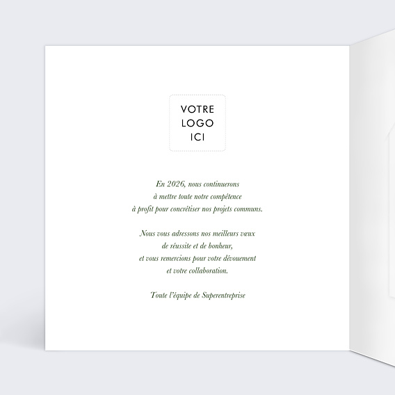 Carte de vœux entreprise Ecologie humaine avec graines Intérieur Gauche