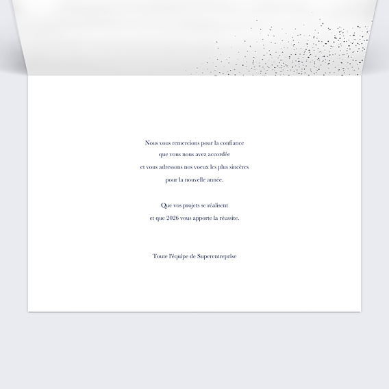 Carte de vœux entreprise Calendrier Sous la Neige Intérieur Droit