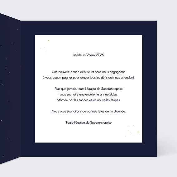 Carte de vœux entreprise Fusée Intérieur Droit