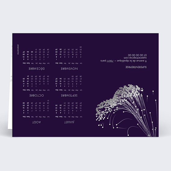 Carte de Voeux Entreprise Calendrier organique