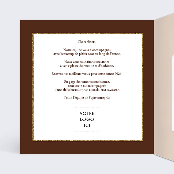 Carte de vœux entreprise Chocolat Succès Intérieur Gauche