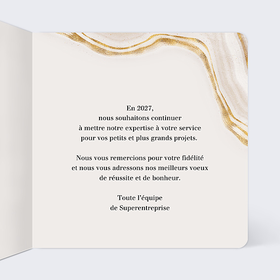Carte de Voeux Entreprise Texture dorée