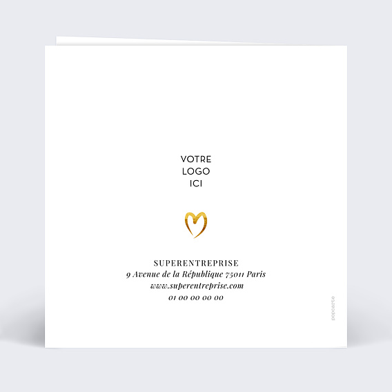 Carte de vœux entreprise Ligne Manuscrite Verso