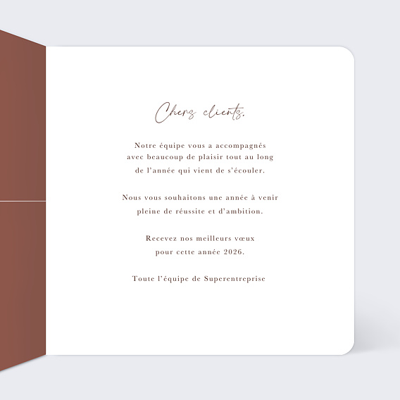 Carte de vœux entreprise Signature Élégante Intérieur Droit