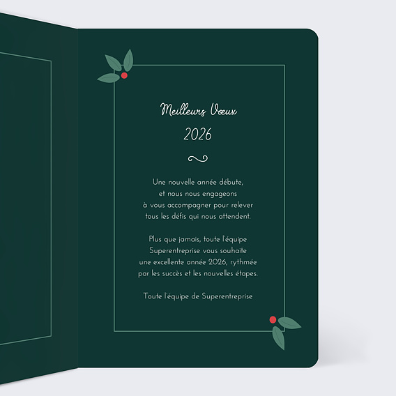 Carte de vœux entreprise Petits Végétaux Intérieur Droit