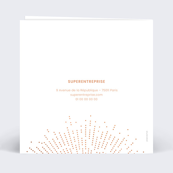 Carte de Voeux Entreprise Explosion Logo Cuivre