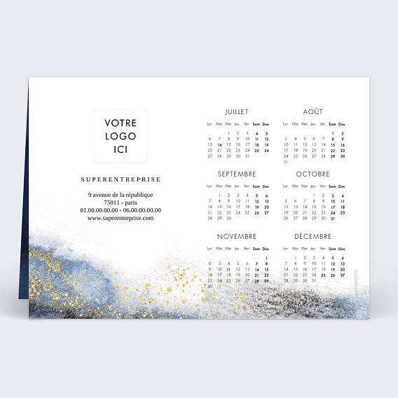 Carte de vœux entreprise Calendrier Feldspath Verso