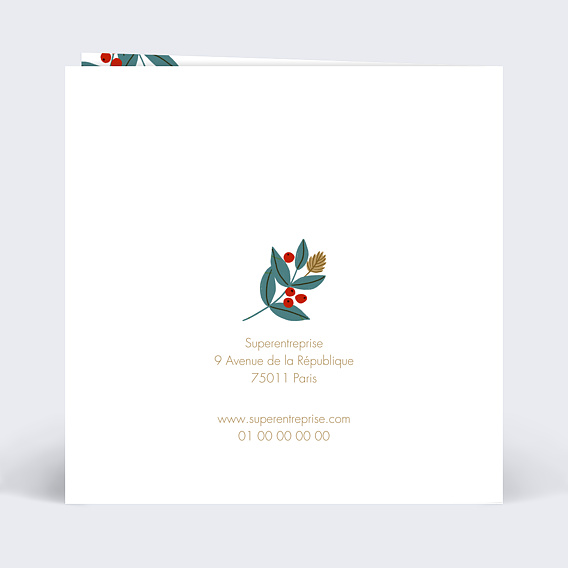 Carte de vœux entreprise Baies Rouges Verso