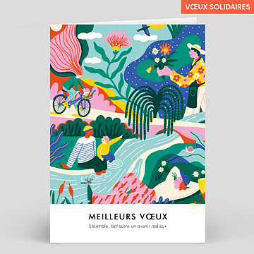 Carte de Vœux Entreprise Avenir Radieux - Médecins Du Monde x Perrine Honoré x Popcarte