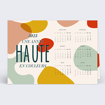 Carte de Vœux Entreprise Calendrier Haute en Couleurs 