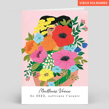 Carte de Voeux Entreprise Secours populaire x Virginie Cognet - Bouquet