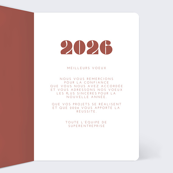 Carte de vœux entreprise Nos Mains Intérieur Droit