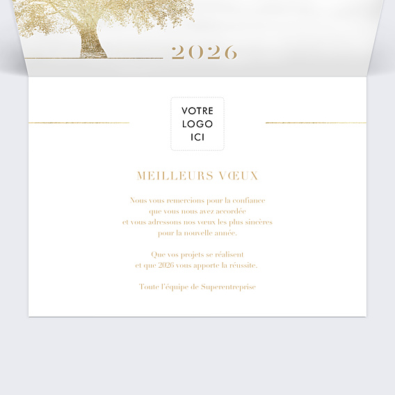 Carte de Voeux Entreprise Calendrier arbre
