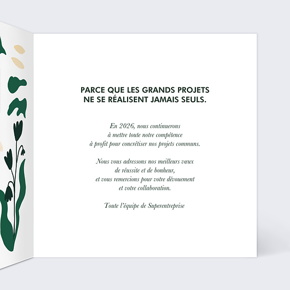 Carte de vœux entreprise Mains planète Intérieur Droit