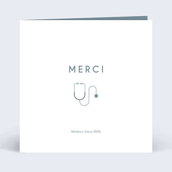 Carte de vœux entreprise Stéthoscope Recto
