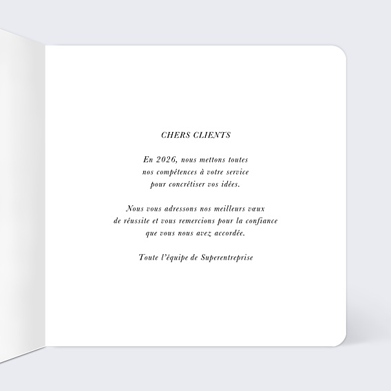 Carte de Voeux Entreprise Bicolore Design Argent