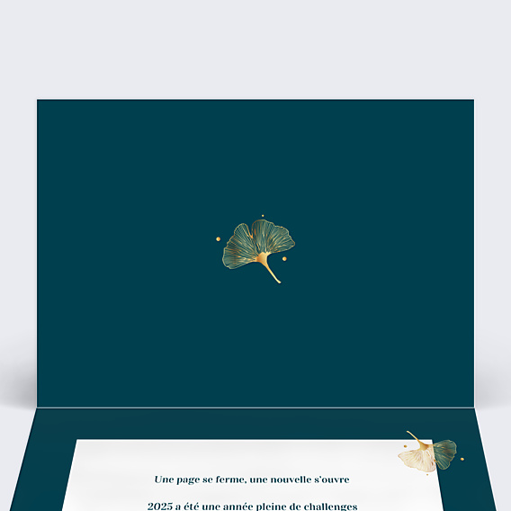 Carte de Voeux Entreprise Calendrier Ginkgo