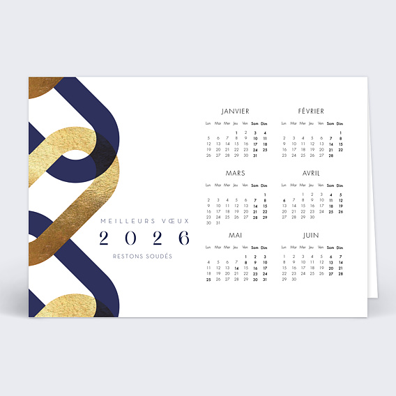 Carte de vœux entreprise Calendrier Maillons Recto