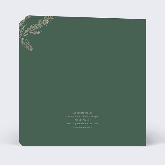 Carte de vœux entreprise Végétal Minimaliste Verso