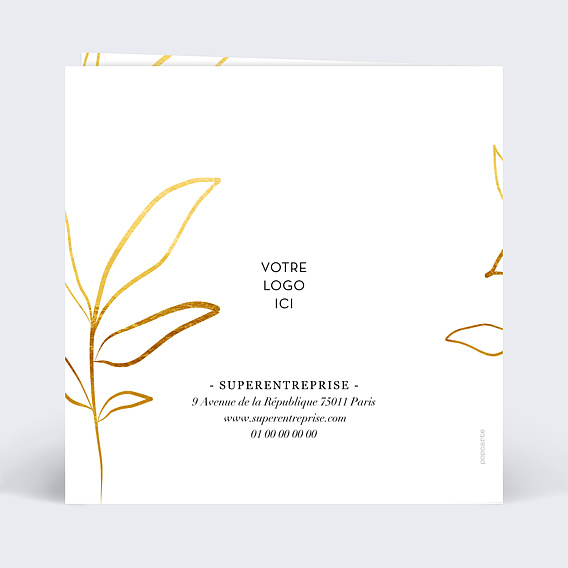 Carte de vœux entreprise Doux Feuillage Verso