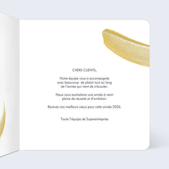 Carte de vœux entreprise Peinture éclatante Intérieur Droit