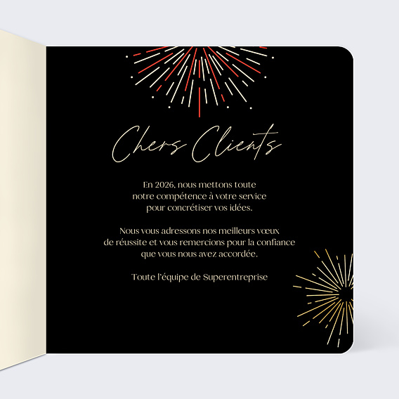 Carte de Voeux Entreprise Feux d’Artifice Colorés